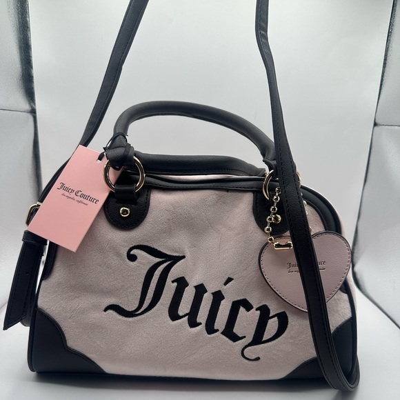 Juicy Couture Handbags - NWT brown and pink velour bowler crossbody